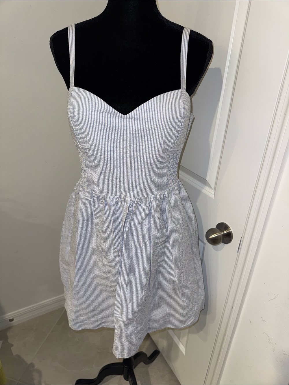 Lilly Pulitzer Blue and White Seersucker Mini Sundress NWOT